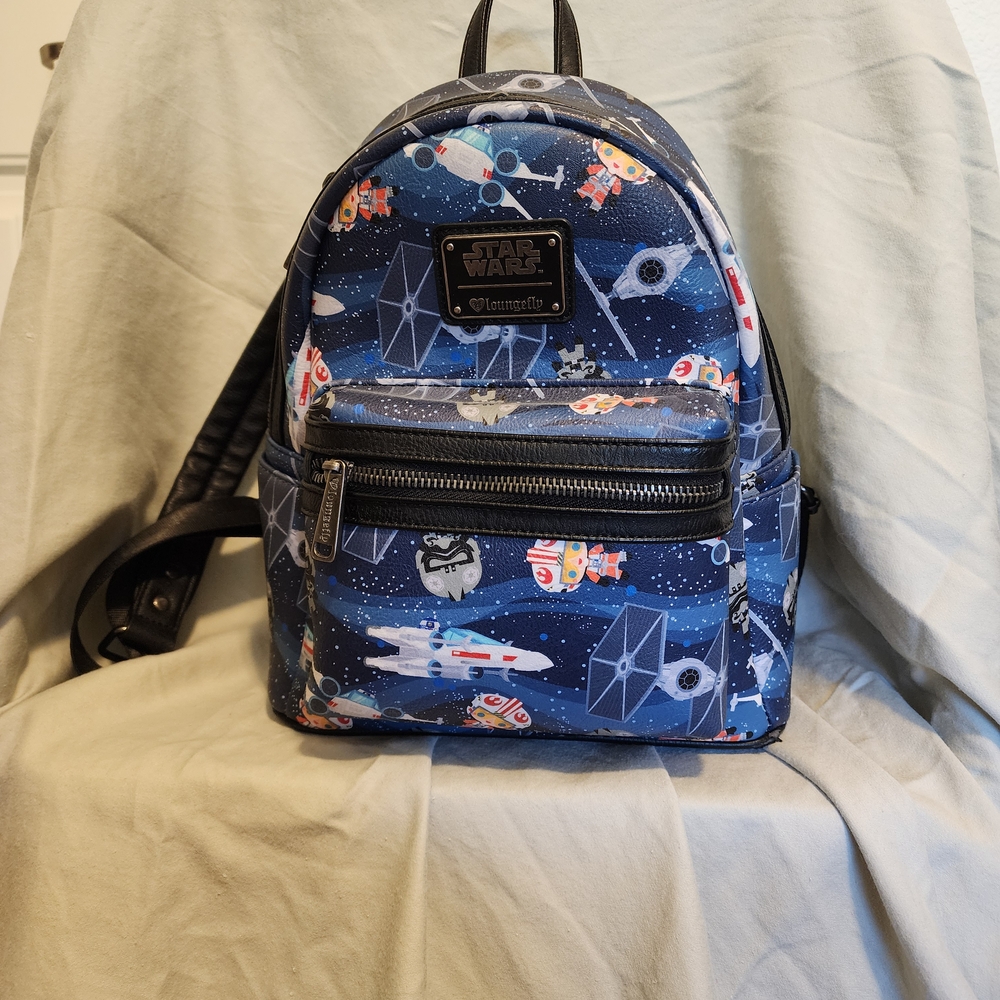 Loungefly Star Wars Backpack, TIE and X-Wings, Disney